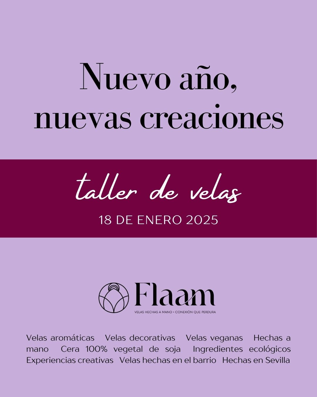 Plaza Taller de velas de soja - 18 de enero 2025