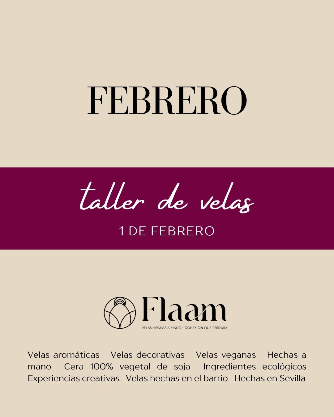 Plaza Taller de velas de soja - 1 de febrero 2025