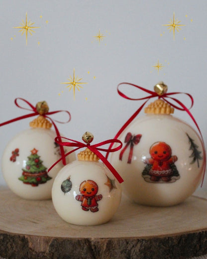 Bolas de navidad con efecto porcelana