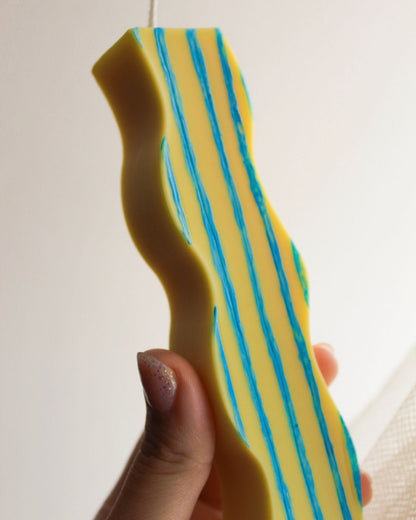 Vela pilar waves | Pintadas a mano