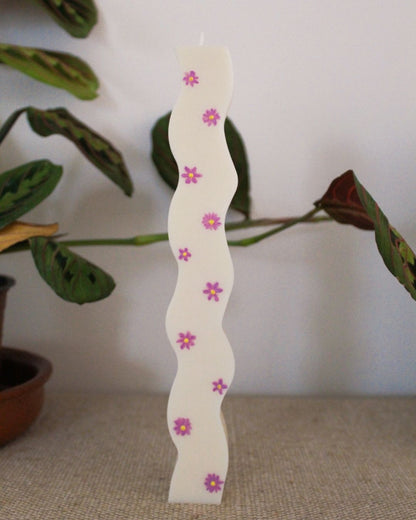 Vela pilar waves | Pintadas a mano