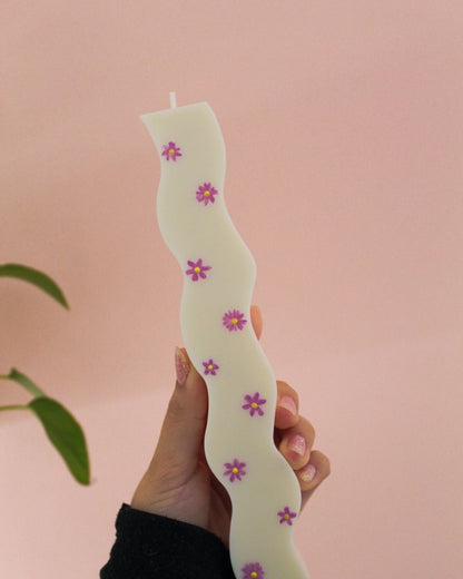 Vela pilar waves | Pintadas a mano