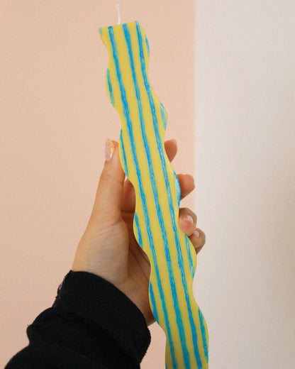 Vela pilar waves | Pintadas a mano